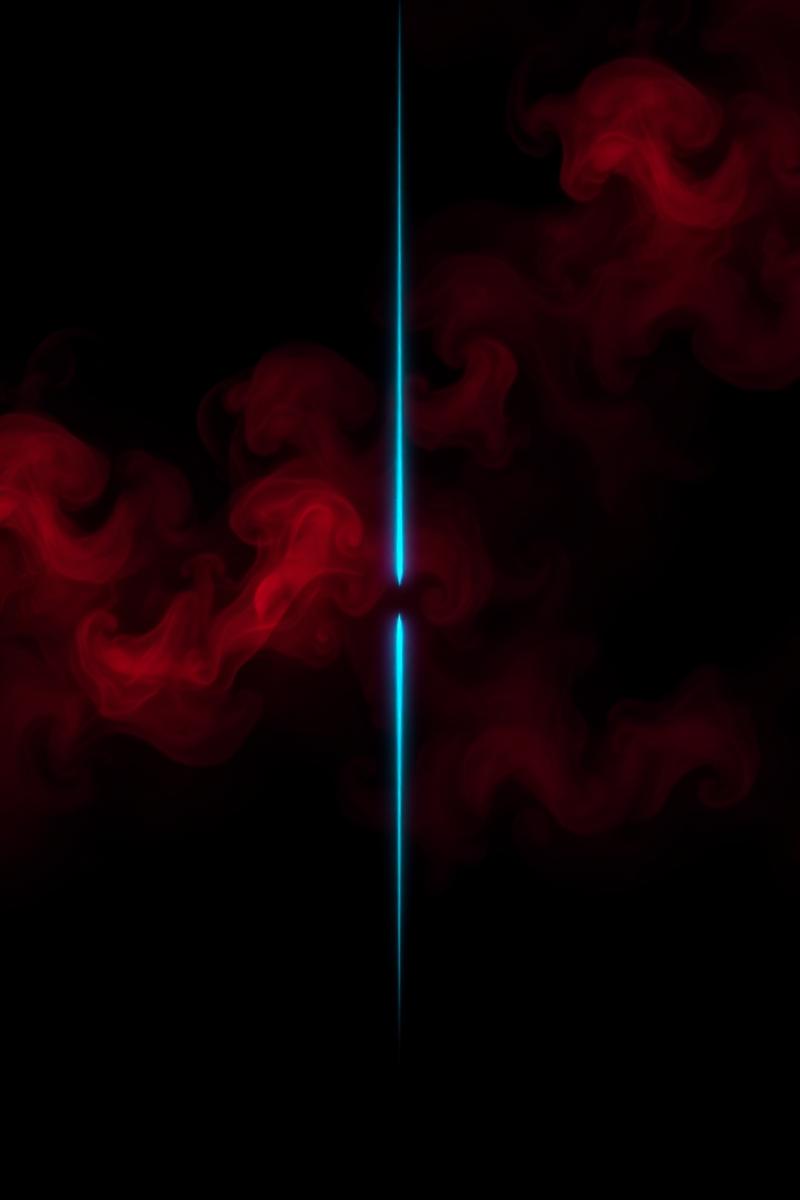 Placeholder key art: crimson smoke split by a light line